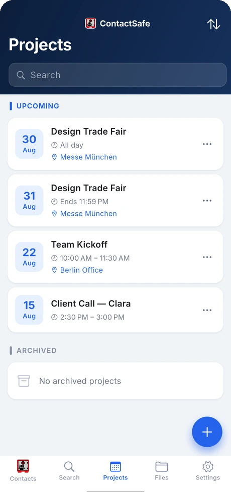 Work grouped by date